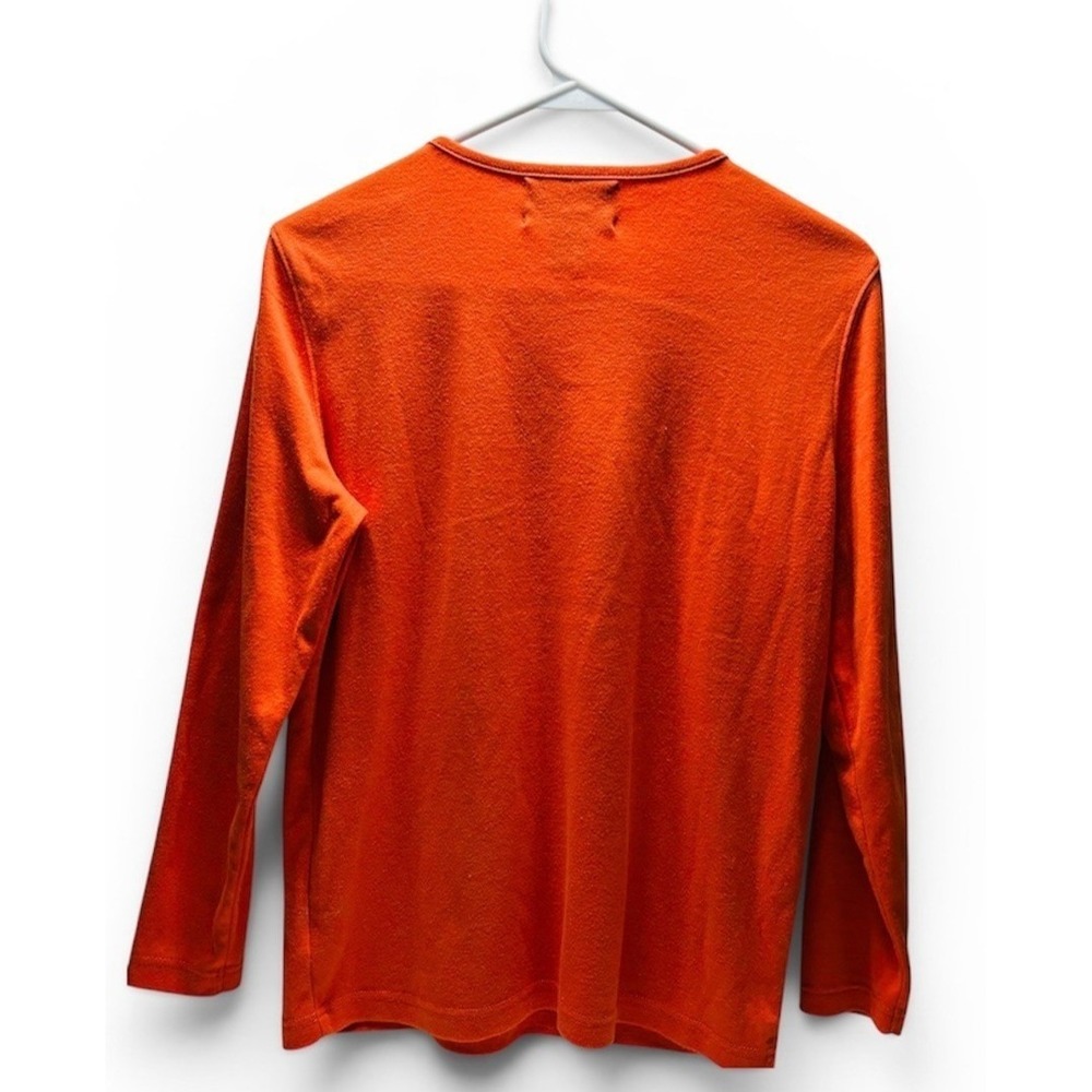 Designers Originals Women's Small Ghost Sequin Halloween Long Sleeve T-Shirt - Picture 2 of 5